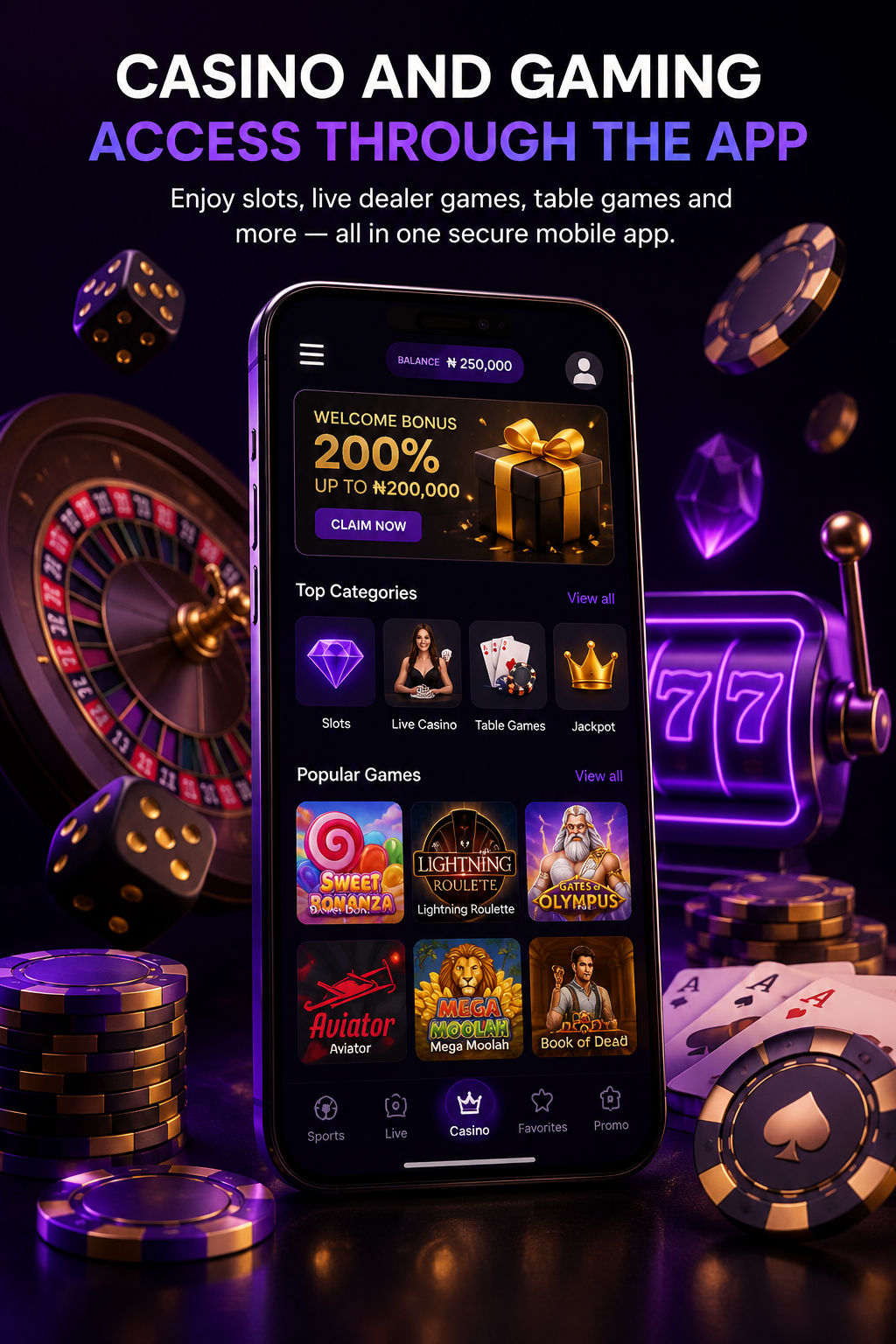 Casino and gaming access through the Pin Up mobile app